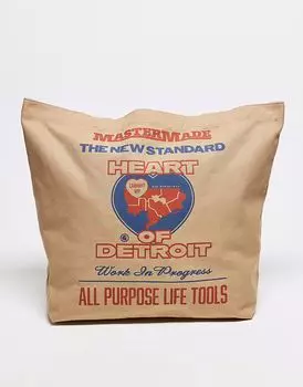 Сумка-тоут Carhartt WIP с графическим принтом бежевого цвета