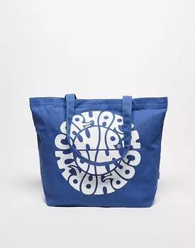 Сумка-тоут Carhartt WIP с рисунком из холста синего цвета
