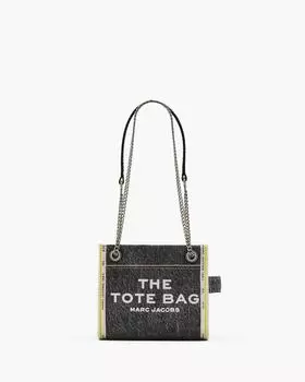 Сумка-тоут через плечо из джинсовой ткани с цепочкой Marc Jacobs, цвет Black Wash