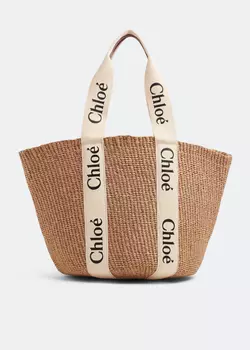 Сумка-тоут CHLO Woody large basket bag, бежевый