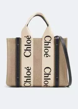 Сумка-тоут CHLO Woody small tote bag, бежевый