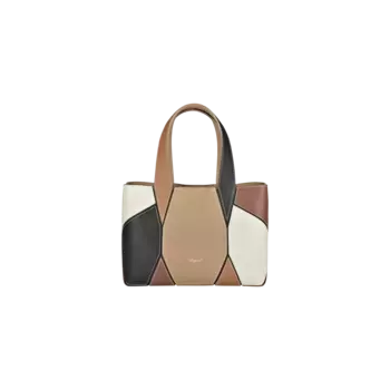 Сумка-тоут Chopard Diamond Mini Tote Bag - Верблюжья, черная, белая меловая, красное дерево, телячья кожа с зернистостью каштанового цвета