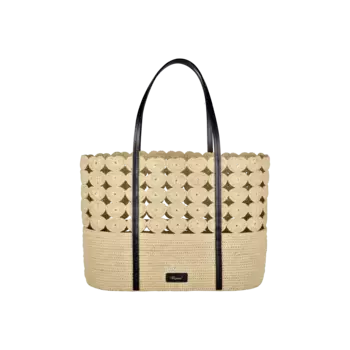 Сумка-тоут Chopard Happy Hearts Tote Bag - Рафия - черная кожа