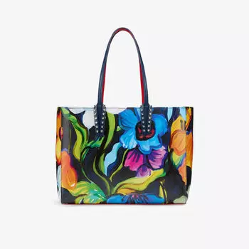 Сумка-тоут Christian Louboutin Cabata с цветочным принтом, черный