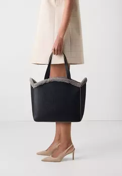 Сумка-тоут CIRCLETOTE SHEARLING KARL LAGERFELD, черный