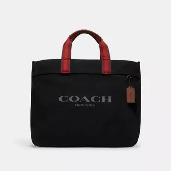 Сумка-тоут Coach Canvas Tote Bag 38, цвет canvas/Black Copper/Black