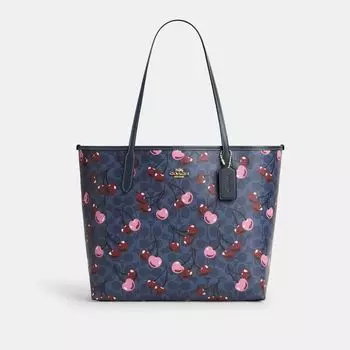 Сумка-тоут Coach City Tote Bag, цвет Gold/Denim Multi