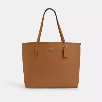 Сумка тоут COACH City Tote, цвет Silver/Light Saddle
