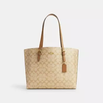 Сумка тоут COACH Mollie Tote, цвет Gold/Lt Khaki/Lt Saddle
