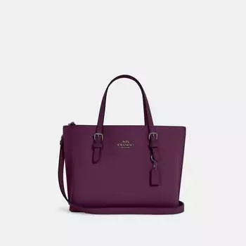Сумка-тоут Coach Outlet Mollie 25, цвет Black Antique Nickel/Boysenberry