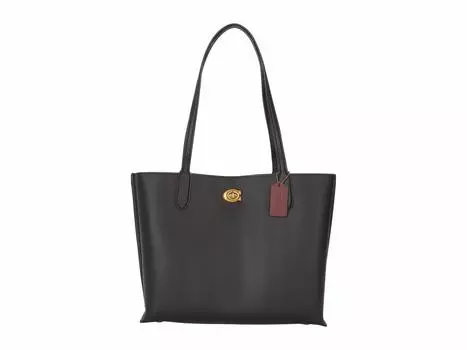 Сумка-тоут COACH Polished Pebble Leather Willow Tote, черный