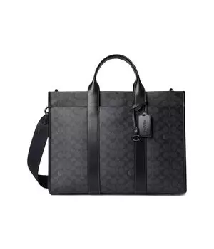 Сумка-тоут COACH Wesley Tote In Signature Canvas, угольный