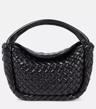 Сумка-тоут Cobble Small Intrecciato из кожи Bottega Veneta, Black-M Brass
