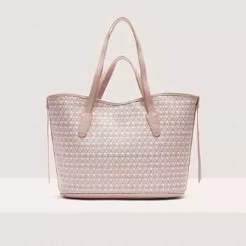 Сумка-тоут Coccinelle New Never Without bag coated monogram large, цвет Multi Blanco/Rosette