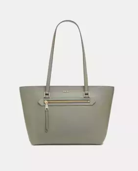 Сумка-тоут DKNY BRYANT с короткой ручкой и застежкой-молнией, зеленый