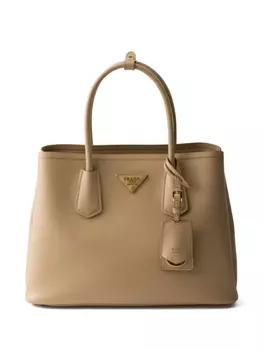 Сумка-тоут Double среднего размера Prada, нейтральный