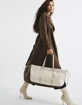 Сумка-тоут east west crunch в кремовом цвете River Island