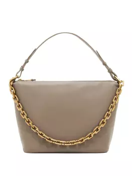 Сумка-тоут Emporio Armani Hobo из кожи среднего размера, нейтральный