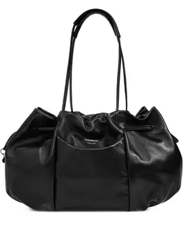 Сумка-тоут Emporio Armani со сборками, черный