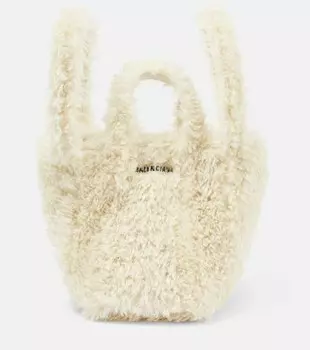 Сумка-тоут everyday 2.0 xs из искусственного меха Balenciaga, белый