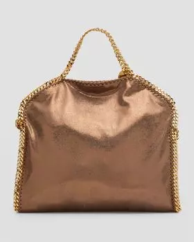 Сумка-тоут Falabella Shimmer с откидным верхом Stella McCartney, цвет Brown