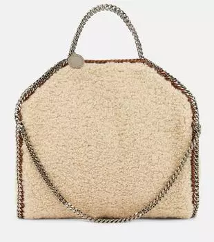 Сумка-тоут falabella среднего размера из искусственной овчины Stella Mccartney, нейтральный