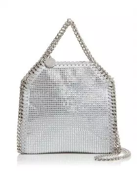Сумка-тоут Falabella Tiny Eco с кристаллами Stella McCartney, цвет Silver