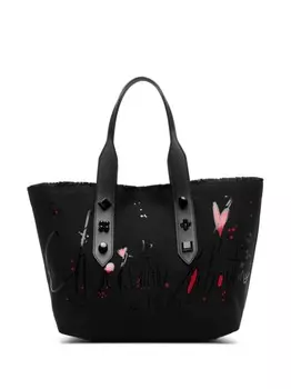 Сумка-тоут Frangibus из канваса с логотипом Christian Louboutin, черный