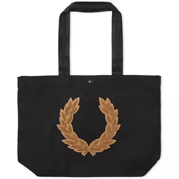 Сумка тоут Fred Perry Laurel Wreath Canvas Tote Bag, цвет Black & Warm Stone