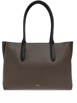 Сумка-тоут Furla из кожи, коричневый