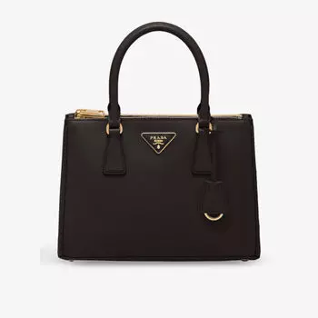 Сумка-тоут Galleria среднего размера из сафьяновой кожи Prada, черный