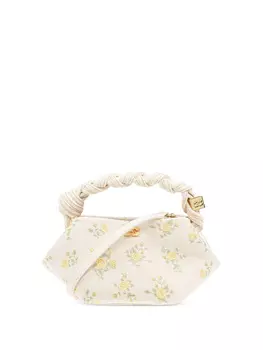 Сумка-тоут GANNI с цветочной вышивкой, белый