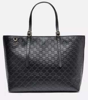 Сумка-тоут GG Emblem Large из кожи Gucci, Black\Black