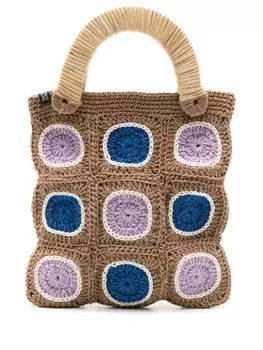 Сумка-тоут Giovanna в технике кроше Nannacay, коричневый