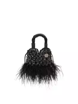 Сумка-тоут Glam Plumas с перьями Isla, черный