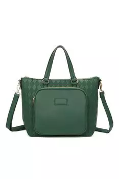 Сумка-тоут Hishi из искусственной кожи с ромбовидным узором Fontanella Fashion, зеленый