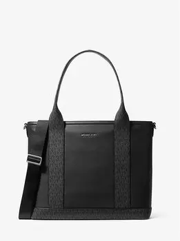 Сумка-Тоут Hudson из кожи с фирменным логотипом Michael Kors, черный
