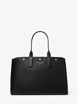 Сумка-тоут Hudson Oversized из кожи Michael Kors, черный