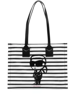 Сумка-тоут Ikon Striped Medium KARL LAGERFELD, черный