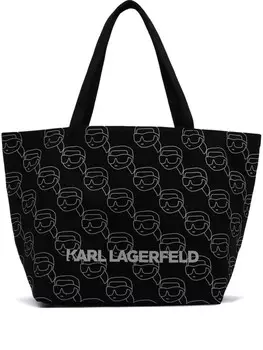 Сумка-тоут Ikonik Karl с монограммой Karl Lagerfeld, черный
