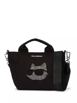 Сумка-тоут Ikonik со стразами Karl Lagerfeld, черный