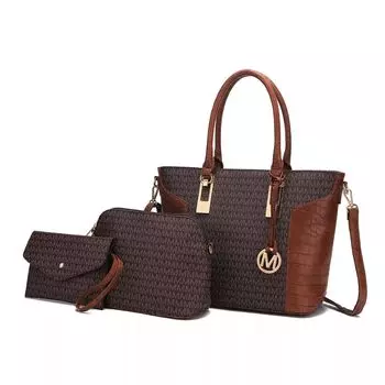 Сумка-тоут из 3 предметов MKF Collection Shonda с косметичкой и ремешком от Mia K MKF Collection, бежевый
