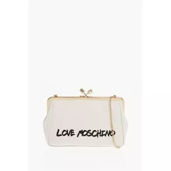 Сумка-тоут из белой телячьей кожи Moschino, White