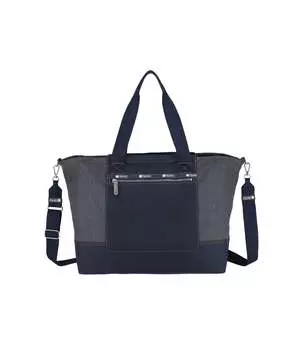 Сумка-тоут из денима East/West LeSportsac, цвет medium denim wash