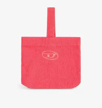 Сумка-Тоут из денима с фирменной вышивкой Diesel, красный