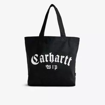Сумка-тоут из хлопка с фирменным принтом onyx script Carhartt Wip, черный