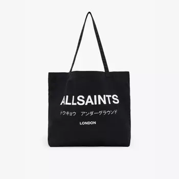 Сумка-Тоут из хлопка с логотипом Underground Allsaints, черный