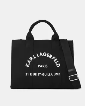 Сумка-тоут из хлопка средней толщины Karl Lagerfeld, черный