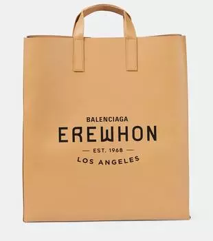 Сумка-тоут из кожи Erewhon Balenciaga, цвет kraft/black