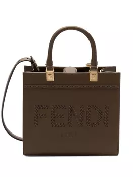 Сумка-тоут из кожи FENDI Sunshine, зеленый